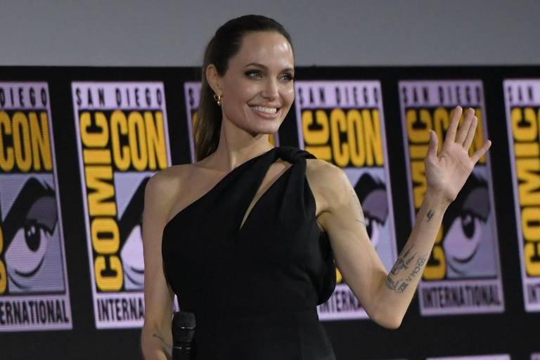 A atriz Angelina Jolie na San Diego Comic Con 2019