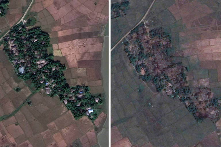 Imagens de satélite revelam dimensão da crise dos rohingyas em Mianmar