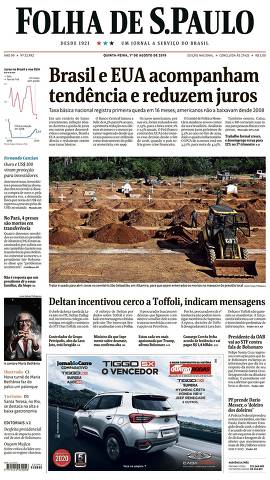 Capa da Edição Nacional da Folha