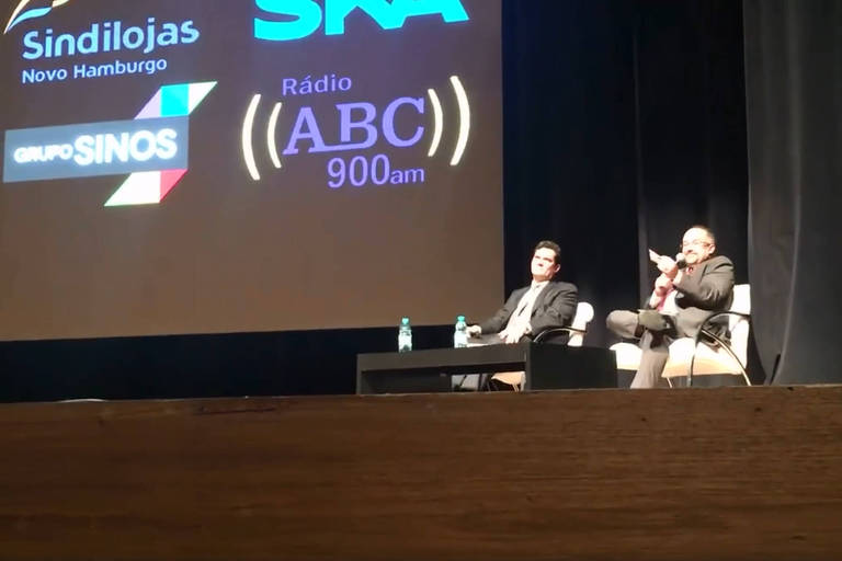 O então juiz Sergio Moro em palestra em Novo Hamburgo (RS) em setembro de 2016