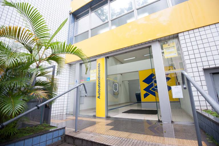 Fachada da agência do Banco do Brasil