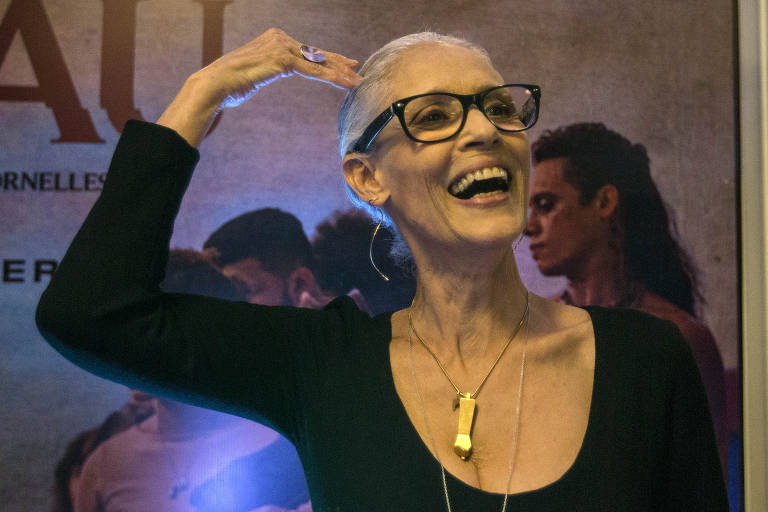 A atriz Sonia Braga na pré-estreia do filme "Bacurau"