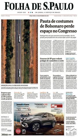 Capa da Edição Nacional da Folha