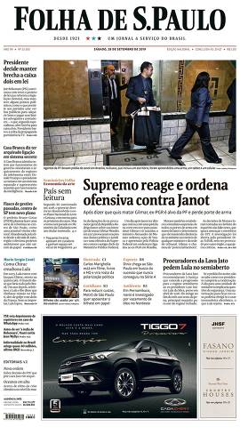 Capa da Edição Nacional da Folha