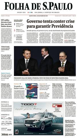 Capa da Edição São Paulo da Folha