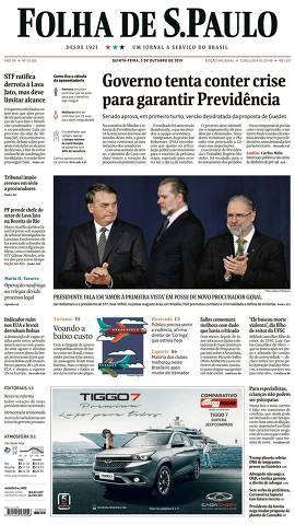 Capa da Edição Nacional da Folha