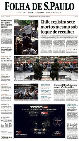 Capa da Edição Nacional da Folha