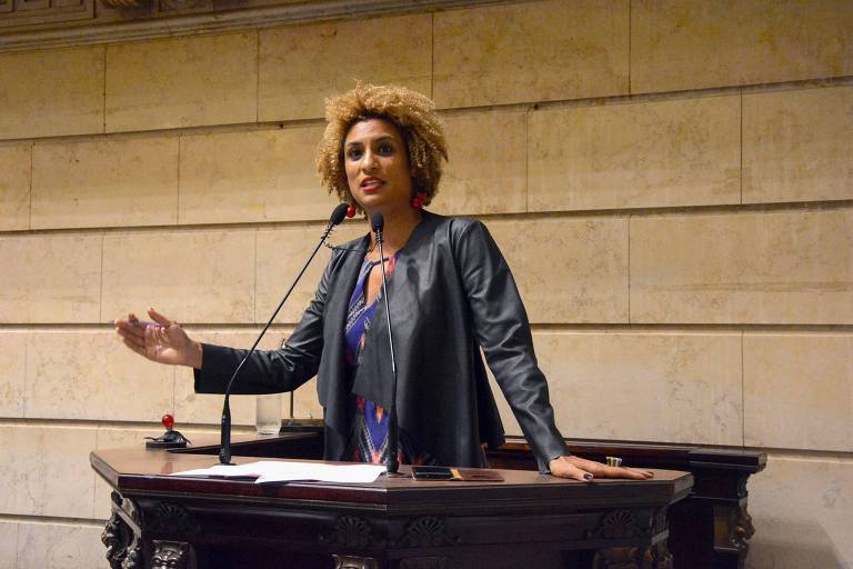 Marielle Franco fala em sessão da Câmara Municipal do Rio de Janeiro, em 2018