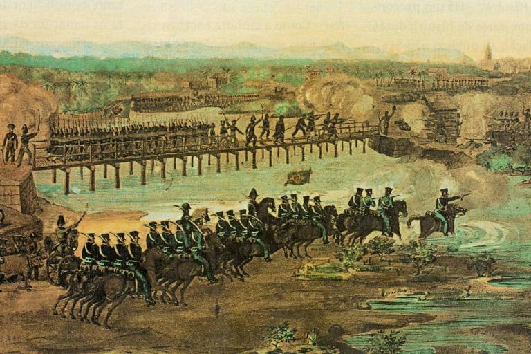 Imagem retrata o combate entre rebeldes da Confederação do Equador e forças do Império no Recife, em 1824