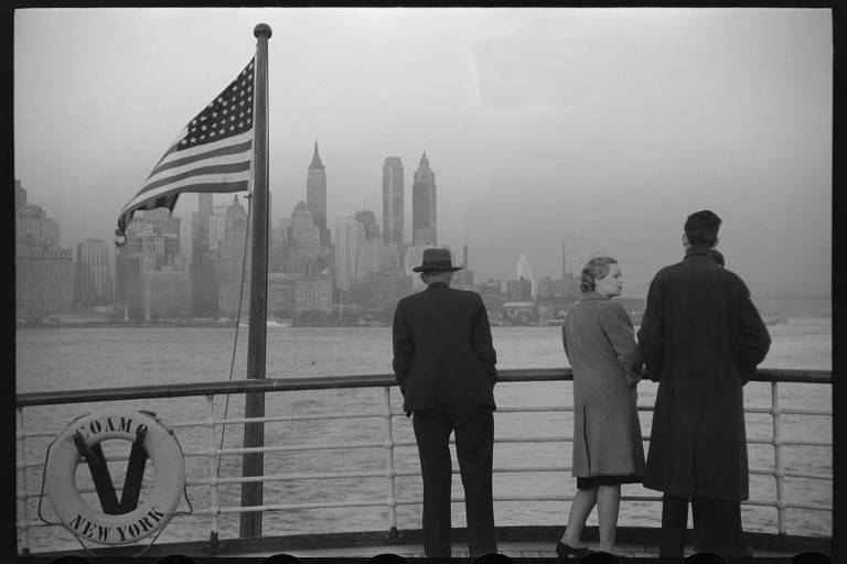 Manhattan vista do navio S.S. Coamo em 1941