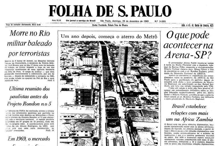 1969: Na linha Norte-Sul do metrô, Maluf inicia reurbanização da av. Jabaquara