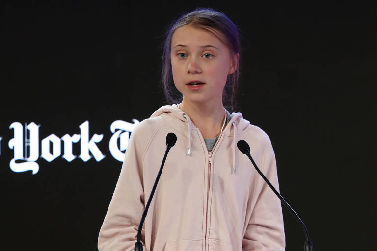 Recebida como estrela, Greta exorta líderes globais a 'ouvirem a ciência'