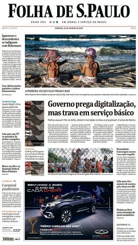 Capa da Edição Nacional da Folha