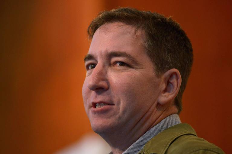 O jornalista Glenn Greenwald durante evento no Rio de Janeiro