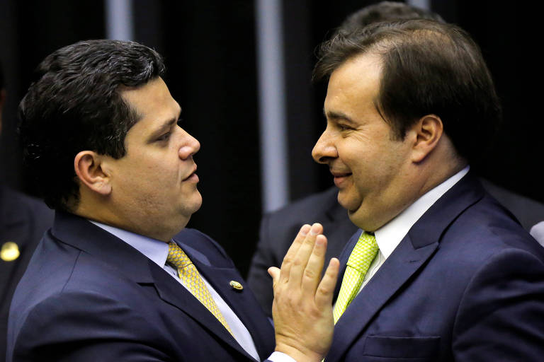 Davi Alcolumbre e Rodrigo Maia, em fevereiro de 2020
