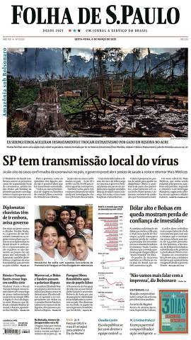 Capa da Edição Nacional da Folha