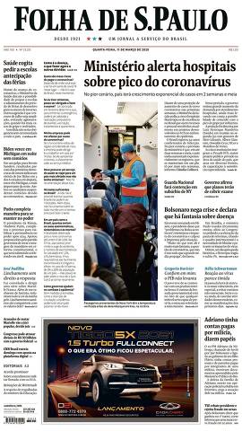 Capa da Edição Nacional da Folha