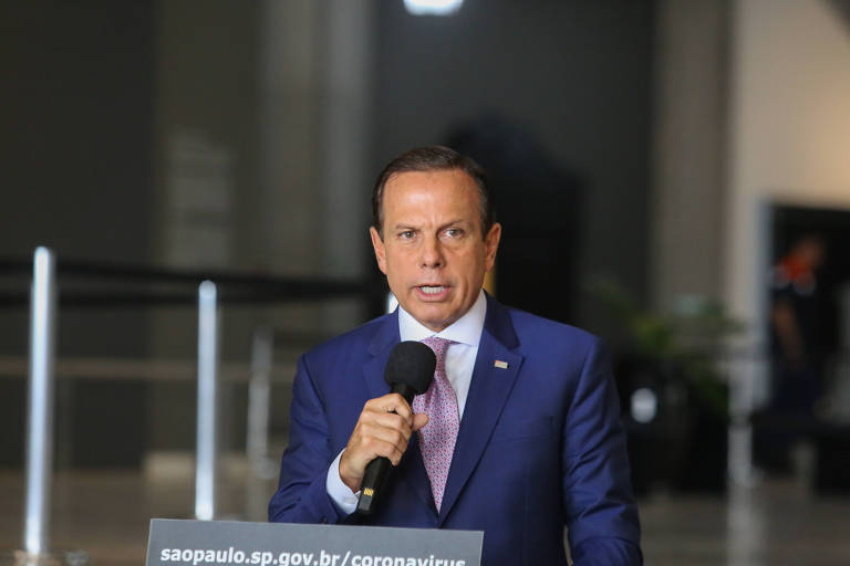 Governador do Estado de São Paulo, João Doria durante coletiva de imprensa sobre coronavírus