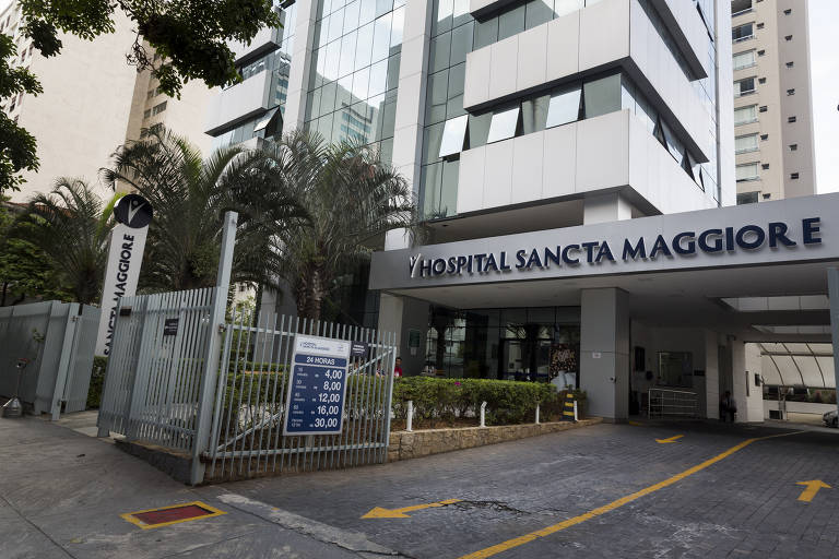 Fachada do hospital Sancta Maggiore, da Prevent Senior, na rua Maestro Cardin no Paraiso, zona sul de São Paulo