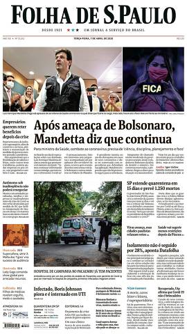 Capa da Edição Nacional da Folha