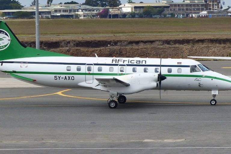 Avião turboélice (Embraer 120), fabricado no Brasil, que caiu em Bardale, Somália