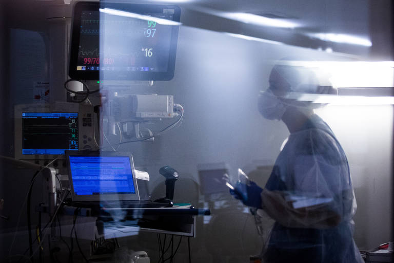 UTI de tratamento do Coronavírus no Hospital Alemão Oswaldo Cruz, em São Paulo. Foto tirada em maio de 2020