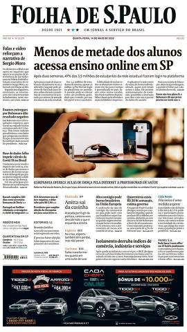 Capa da Edição Nacional da Folha