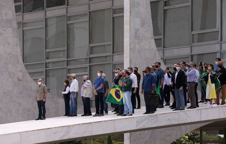 Manifestação em favor do governo Bolsonaro em Brasília