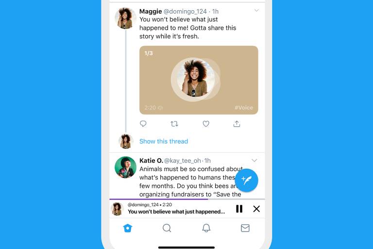 Nova função do Twitter permite áudio de 140 segundos