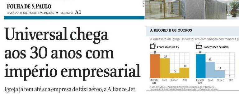 Reprodução da da reportagem, com gráficos