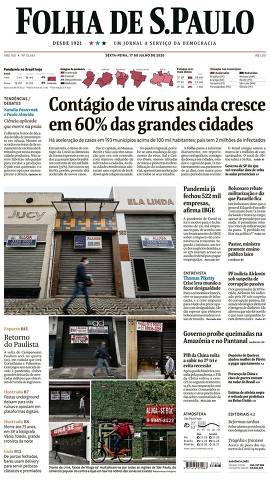 Capa da Edição Nacional da Folha