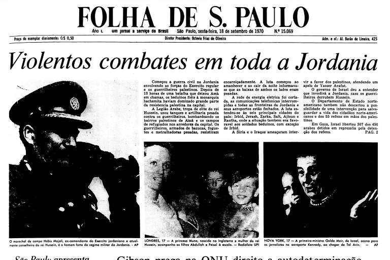 1970: Jordânia entra em guerra civil com conflito entre Exército e palestinos