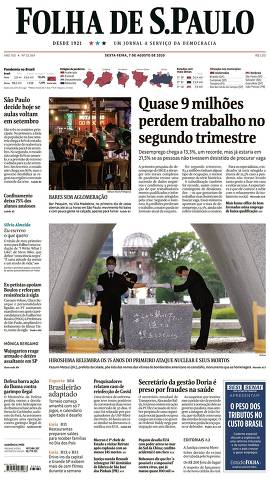 Capa da Edição Nacional da Folha