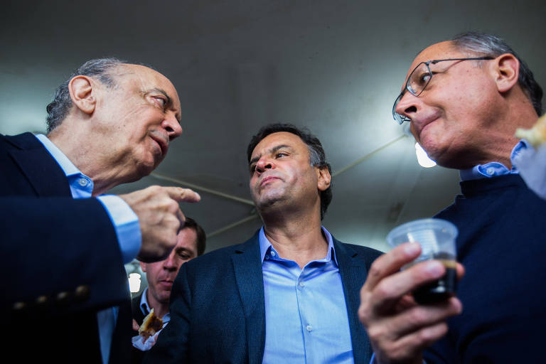 O trio de ex-presidenciáveis tucanos José Serra, Aécio Neves e Geraldo Alckmin