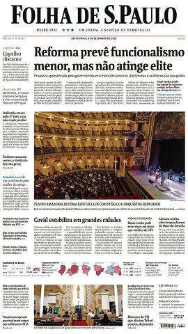 Capa da Edição Nacional da Folha