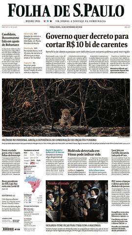 Capa da Edição Nacional da Folha