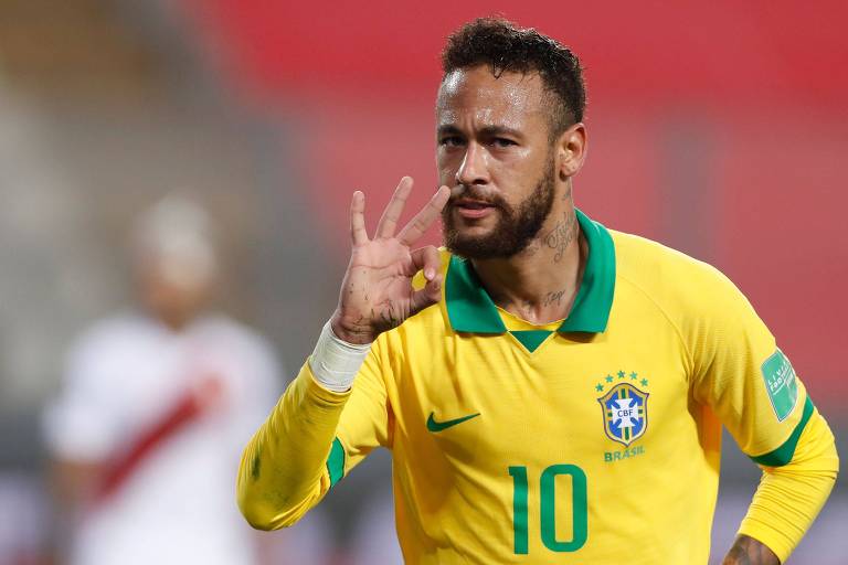 Neymar chegou a 64 gols com a camisa da seleção brasileira e agora persegue a marca de Pelé