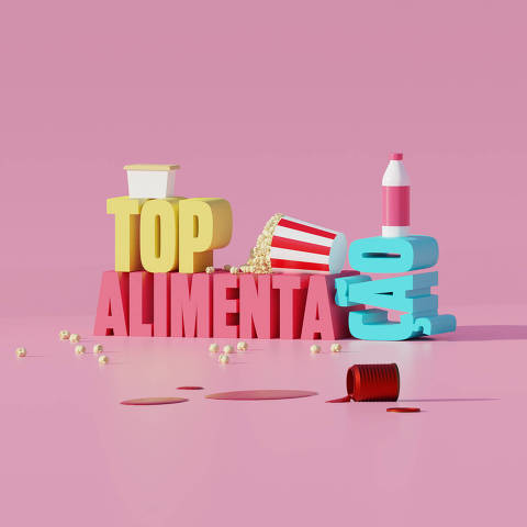 Ilustração da categoria Top Alimentação da Folha Top of Mind 2020