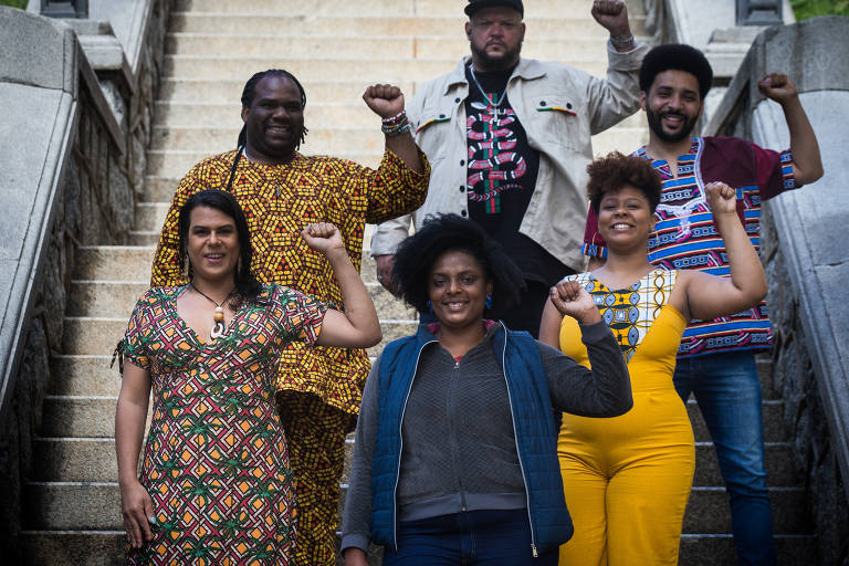 Elaine Mineiro e os integrantes do Quilombo Periférico