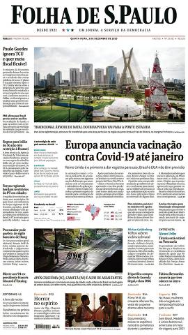 Capa da Edição Nacional da Folha