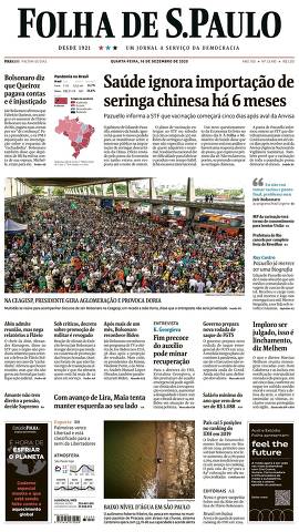 Capa da Edição Nacional da Folha