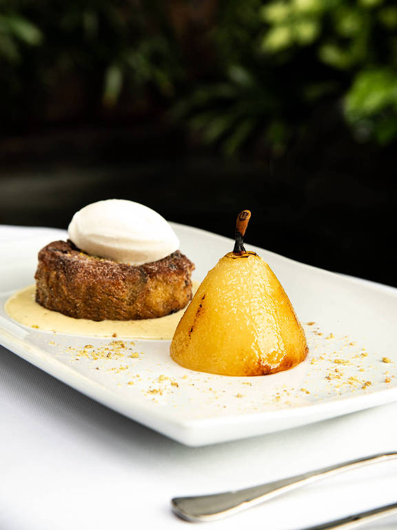 Rabanada de panetone do menu de Natal do restaurante Cantaloup, em São Paulo