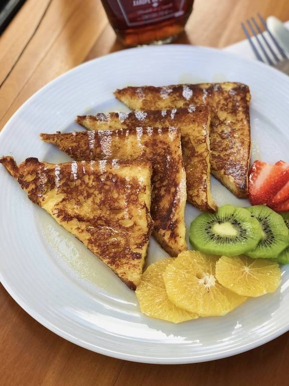 French toast servida na padaria Fabrique, em São Paulo