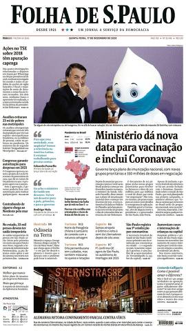 Capa da Edição Nacional da Folha