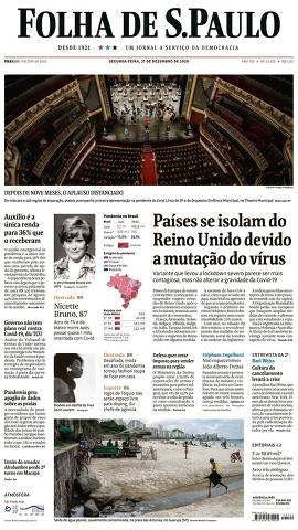 Capa da Edição Nacional da Folha