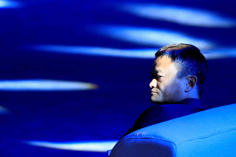 O empresário e executivo chinês Jack Ma em uma conferência em Xangai