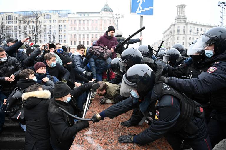 Protesto contra prisão de Alexei Navalni