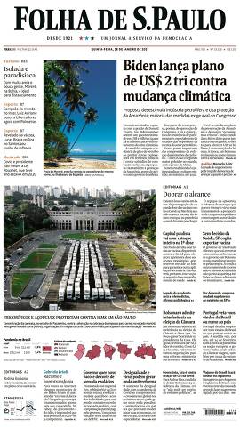 Capa da Edição Nacional da Folha