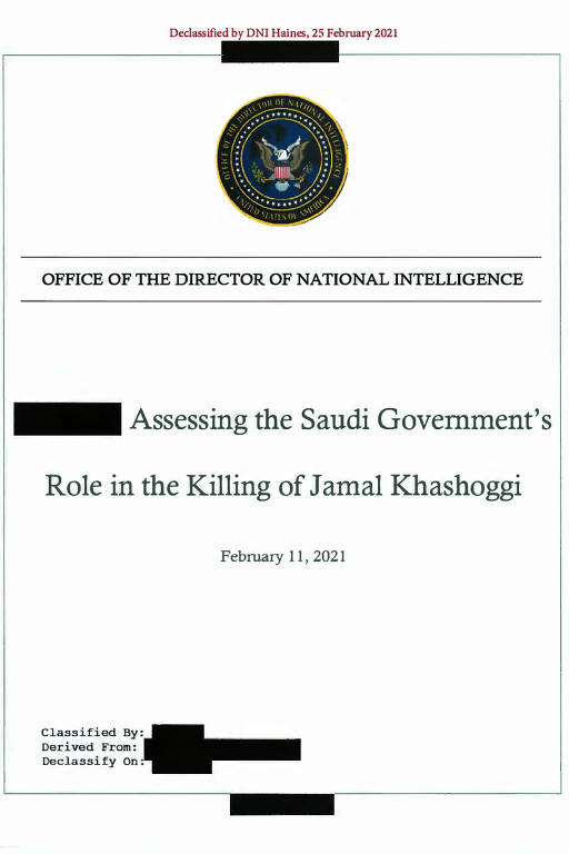Veja relatório dos EUA que aponta príncipe saudita como responsável pelo assassinato de jornalista em 2018