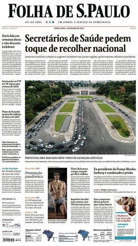 Capa da Edição Nacional da Folha